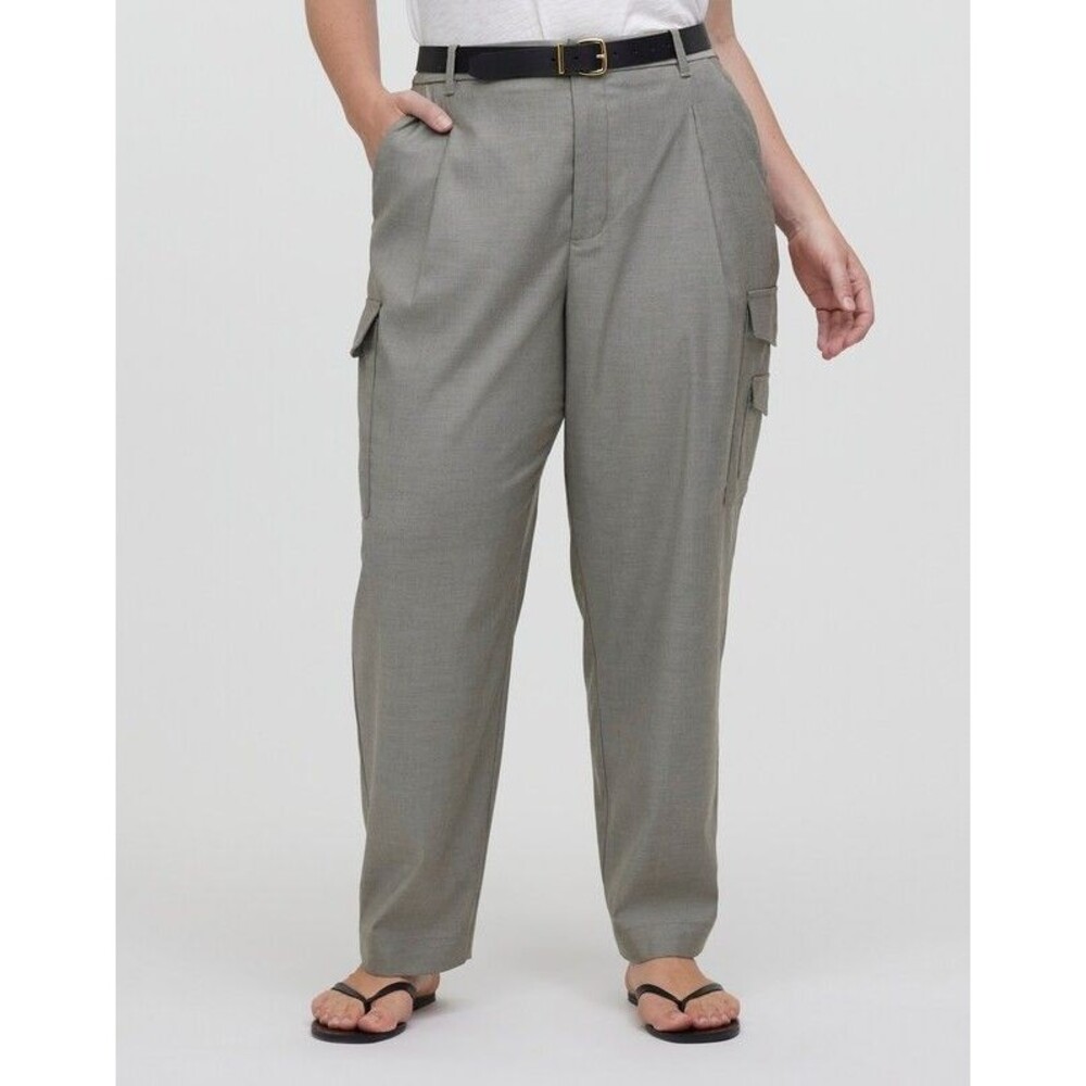 Madewell Pants Womens 6 Gray Cargo Tapered Twill Stretch Pleated N0960
